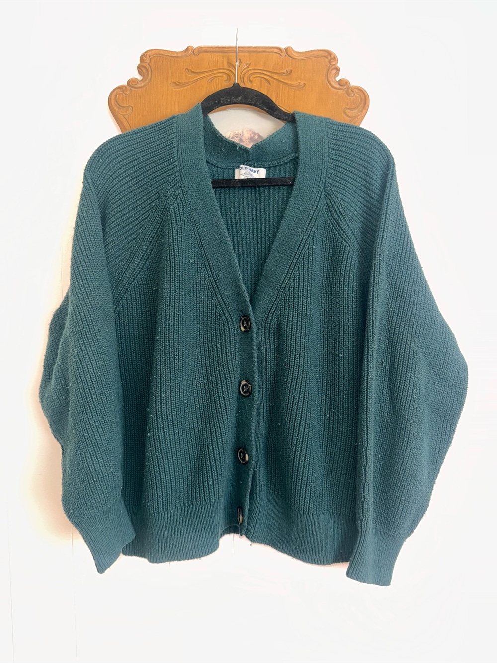Old Navy Emerald Green Ribbed Button-Up Cardigan Sweater XL